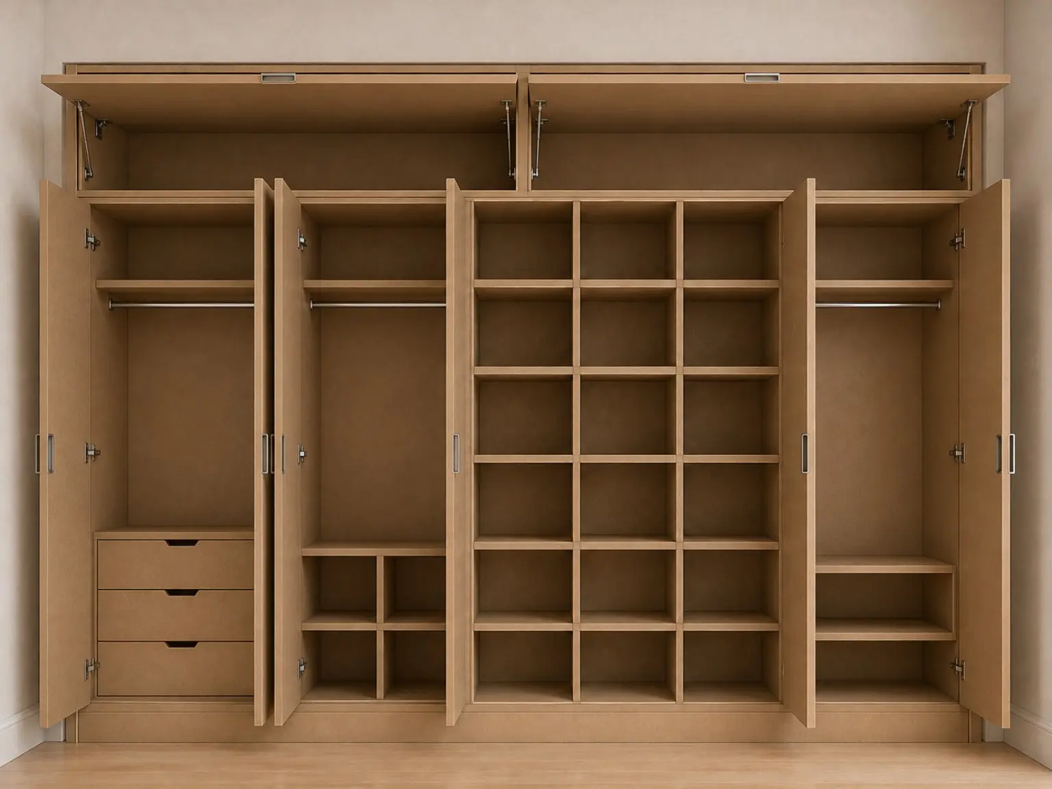 Completed bespoke fitted interior illustrating made-to-measure workmanship