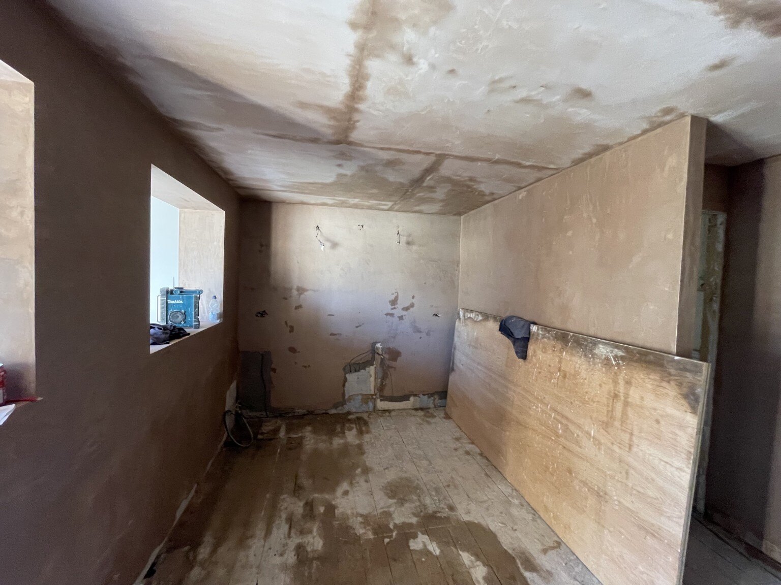 Kitchen room plastered during a full refurbishment in Bognor Regis