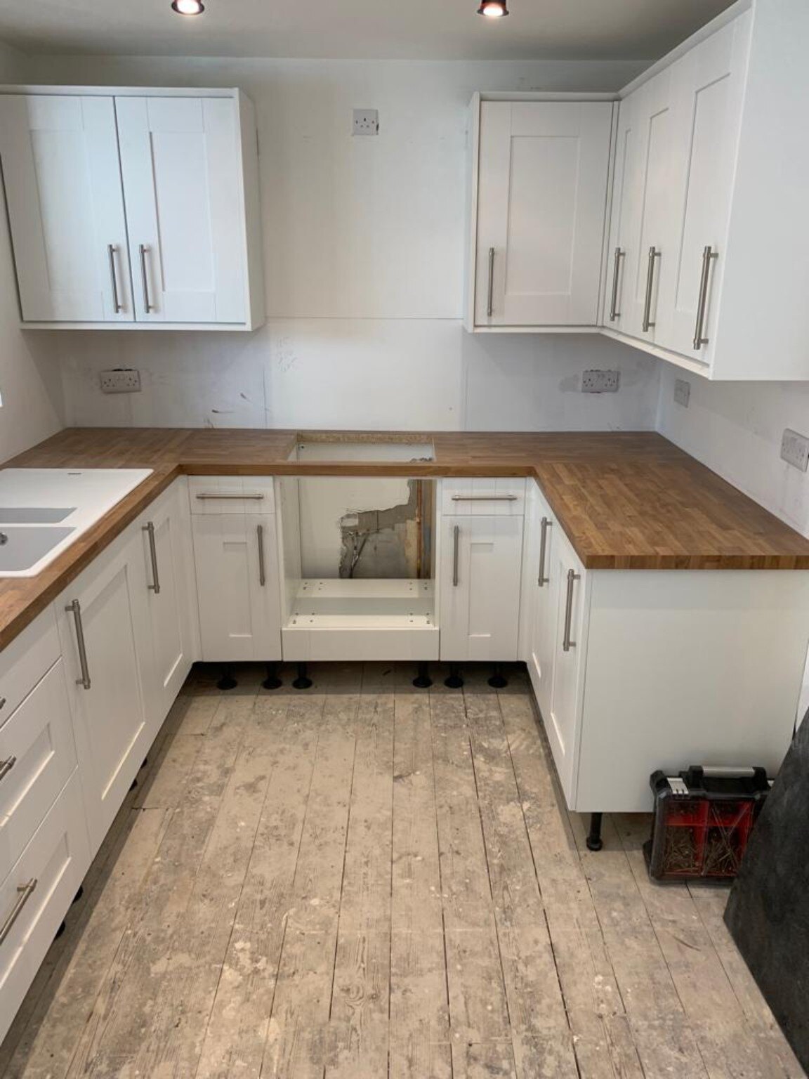 Timber worktops fitted during a Bognor Regis kitchen renovation