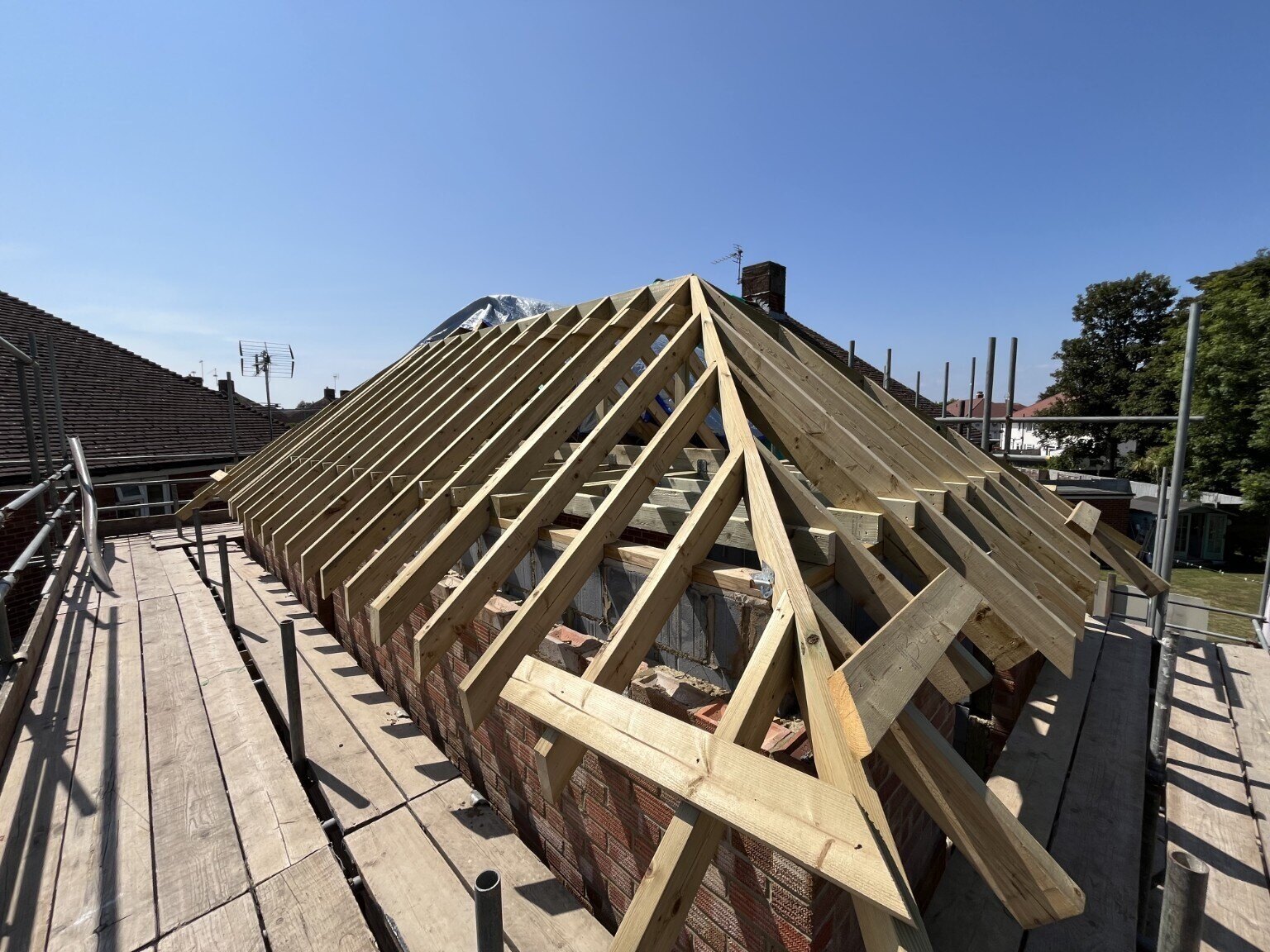 Completed made-to-measure roof carpentry by Sixes Carpentry in Chichester