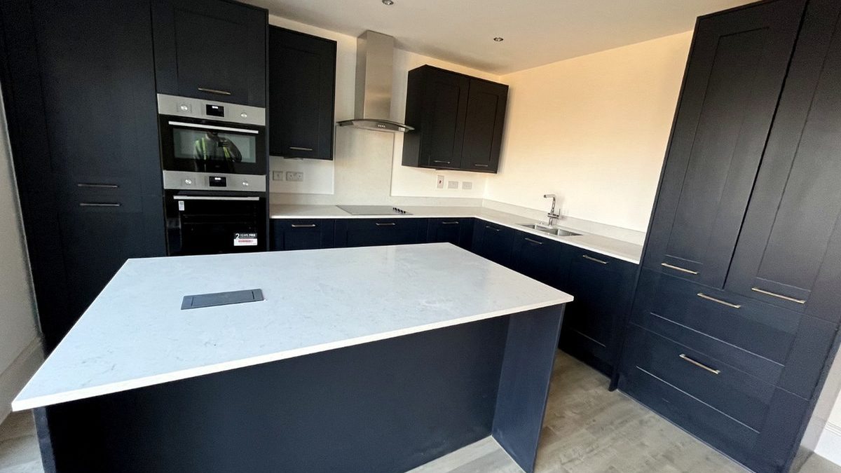 Completed modern fitted kitchen