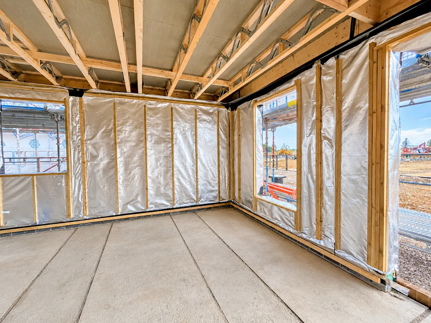 Insulated closed-panel timber-frame shell at Welborne Village