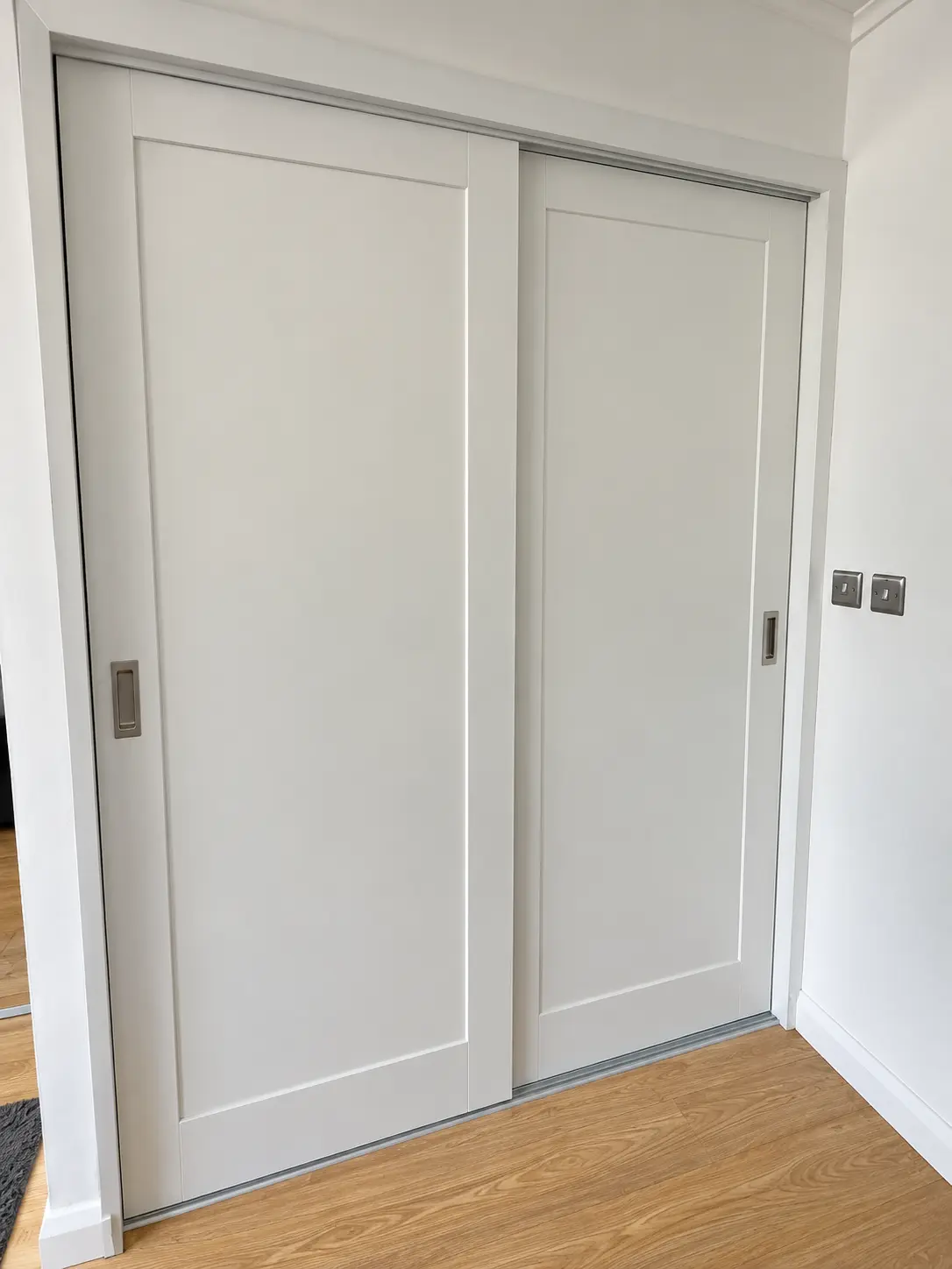 Painted MDF Shaker sliding wardrobe doors in Littlehampton