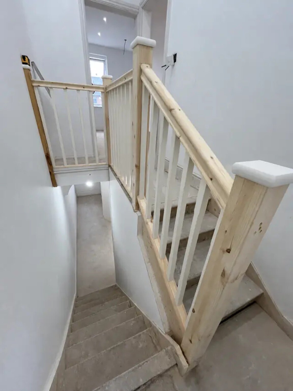 Cleared landing staircase and balustrade carpentry during renovation